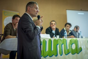 Franck Montaugé, vendredi à Marsan, lors de l'assemblée générale de la fédération des Cuma. ©franckmontauge.fr