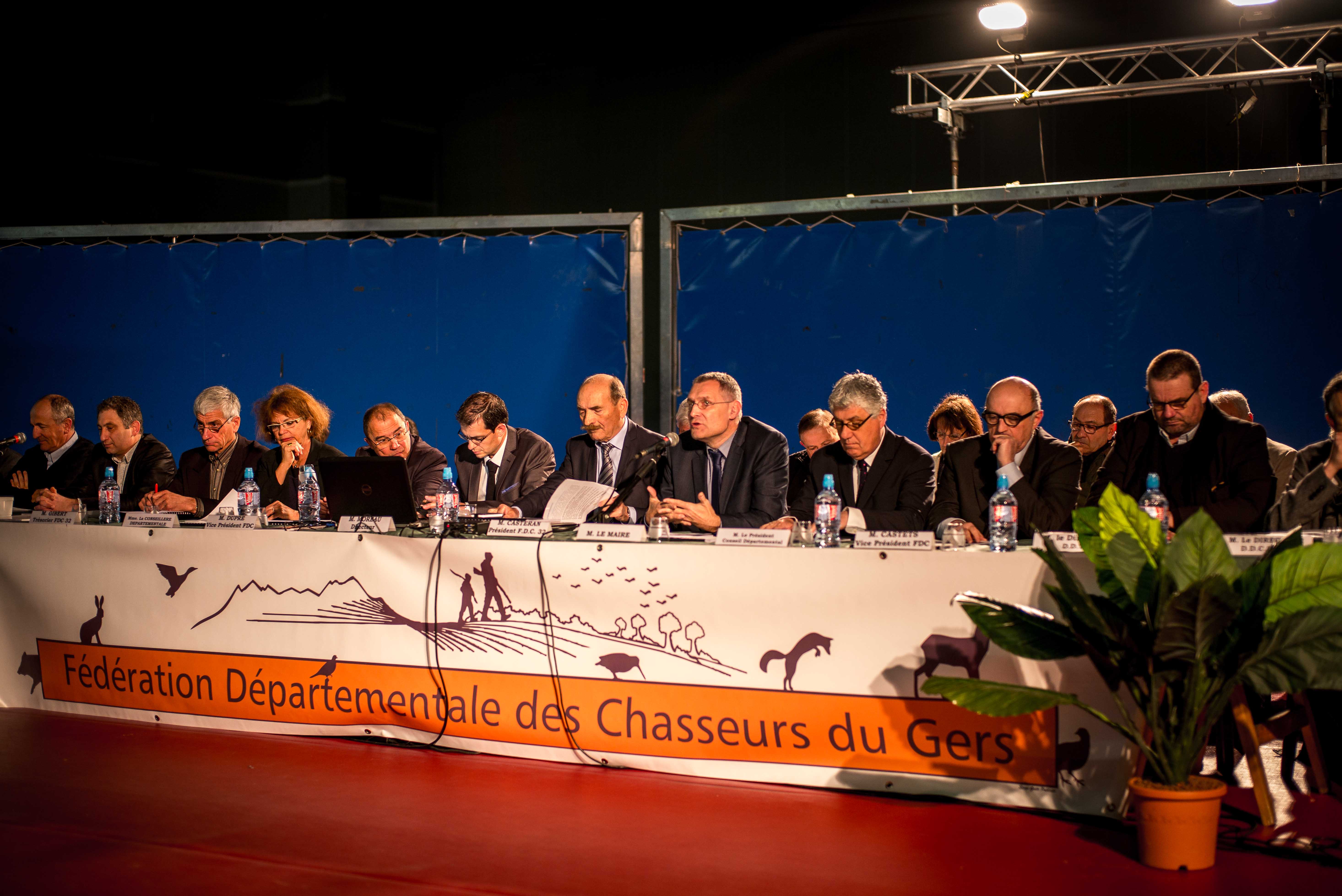 Franck Montaugé lors de son intervention devant les adhérents de la fédération départementale des chasseurs du Gers. ©franckmontauge.fr