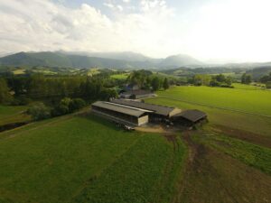 farm near the mountains