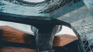 modern architectural design with glass facade